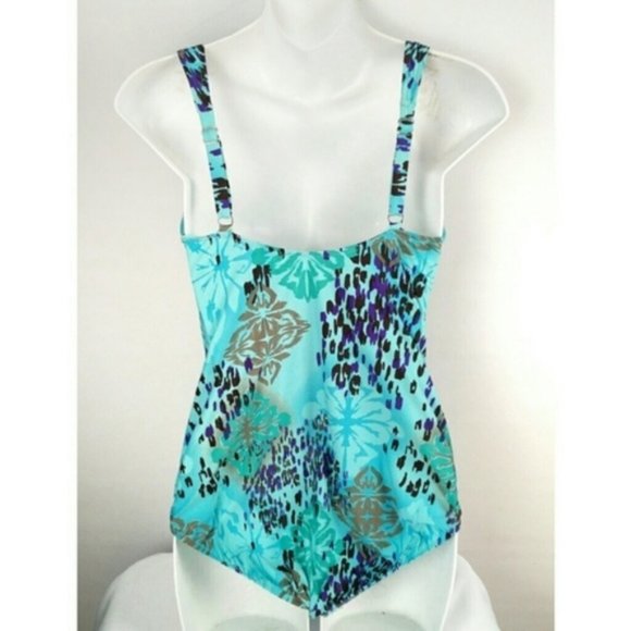 Tummy control Blue One Piece Swimsuit Sz.10 Swim - Picture 4 of 14